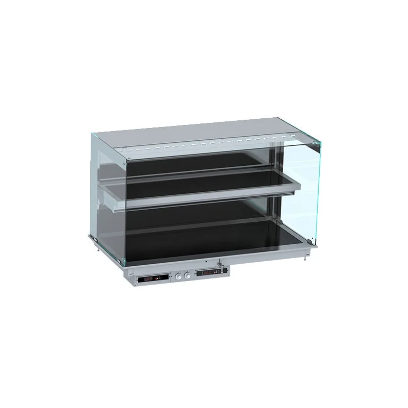 Vitrine Chauffante Cubique Drop-In avec Plaque Vitrocéramique - L 1440 x P 720 mm Quantité Limitée
