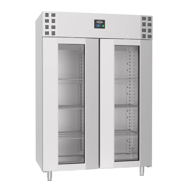 Armoire Réfrigérée Positive Inox - 2 Portes Vitrées - 1400 L Commander Vite