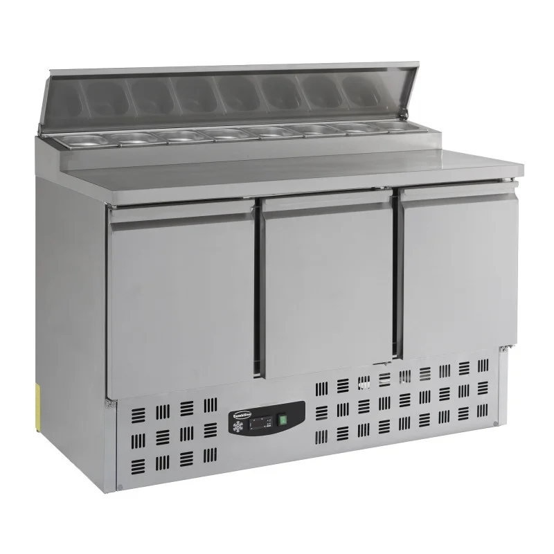 Saladette Réfrigérée à 3 Portes - 8 Bacs GN 1/6 - 392 L Achetez Aujourd’hui