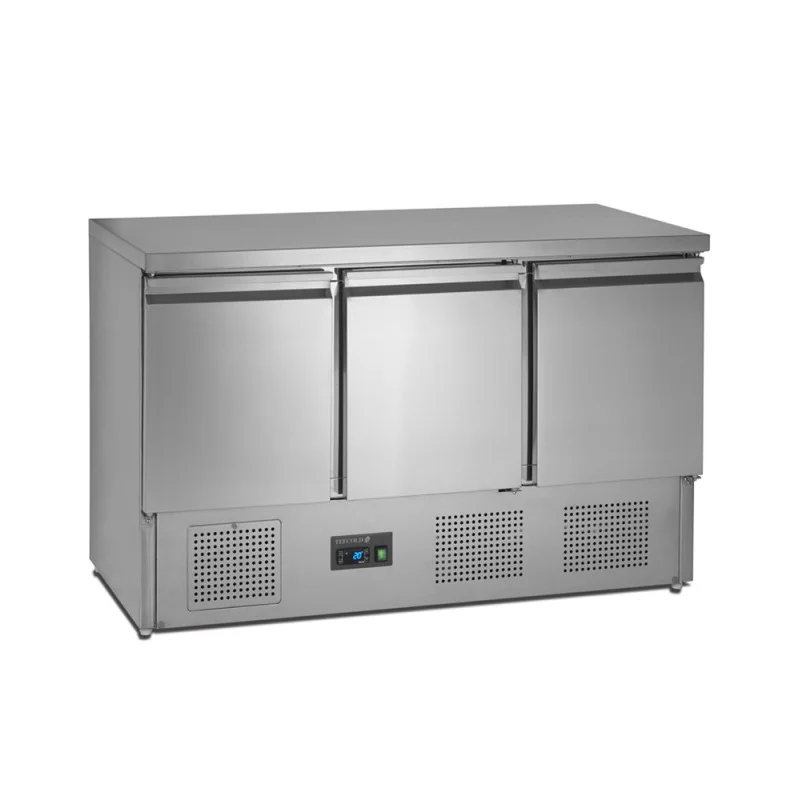 Saladette Réfrigérée Positive GN 1/1 en Inox - 3 Portes - 368 L - 4 GN 1/1 Paiement Sécurisé