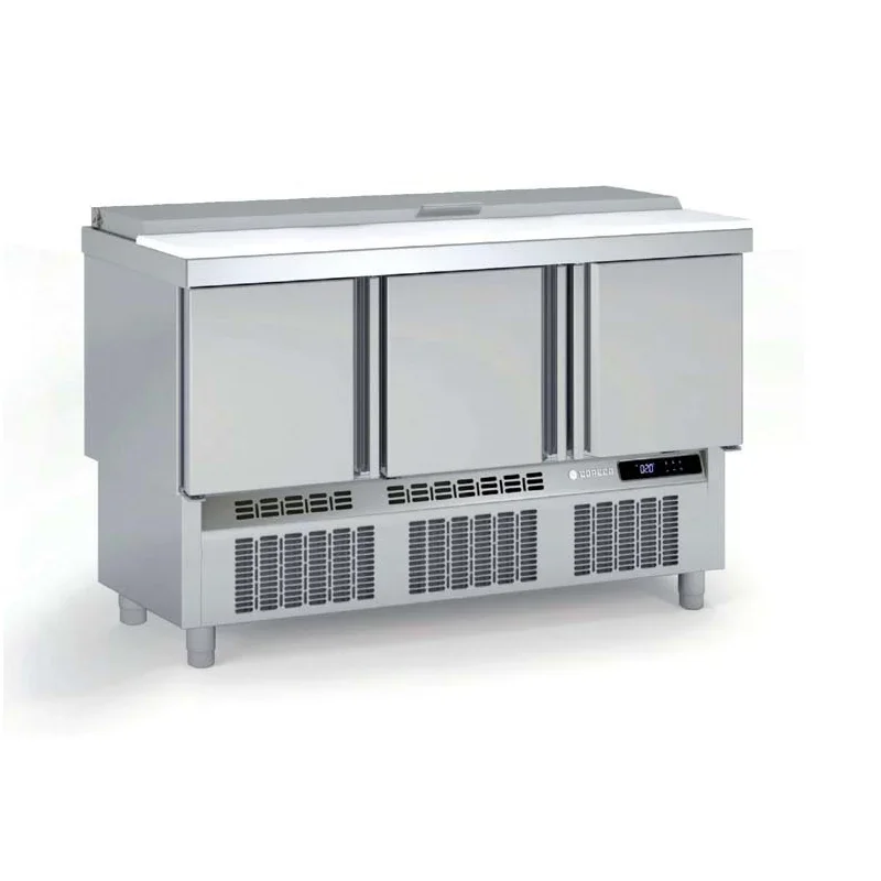 Saladette Réfrigérée Positive - 3 Portes - 264 L - 18 Bacs GN 1/6 et 6 Bacs GN 1/9 Promotion Saisonnière