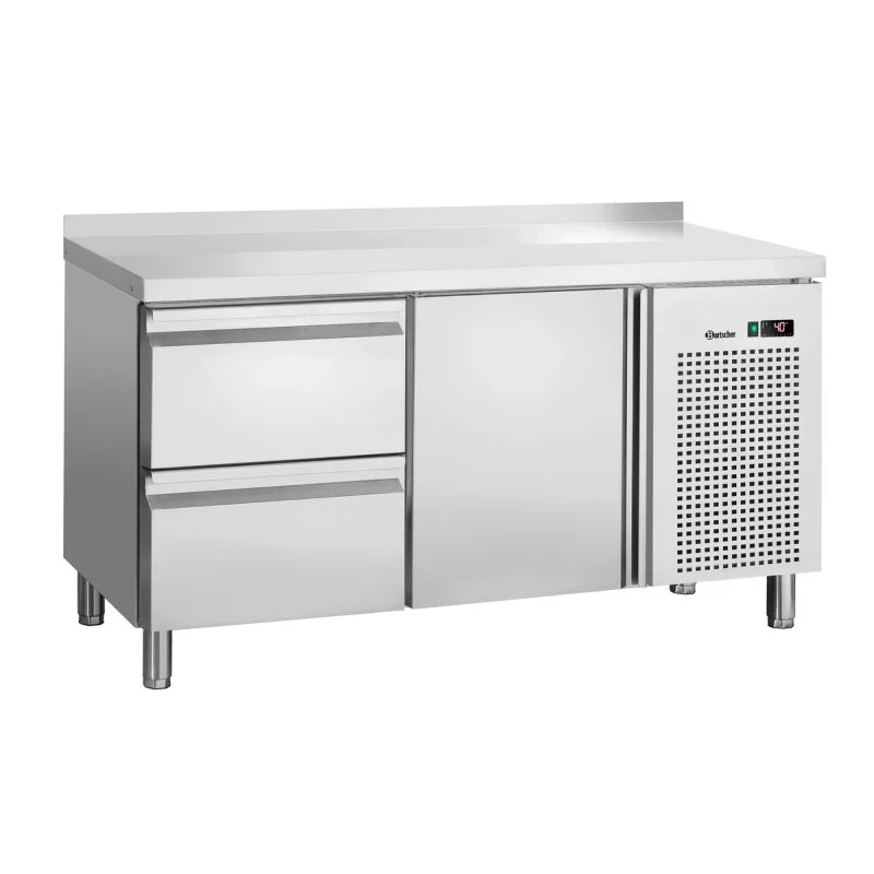 Table Réfrigérée Positive 1 Porte et 2 Tiroirs GN 1/1 avec Dosseret Meilleur Prix