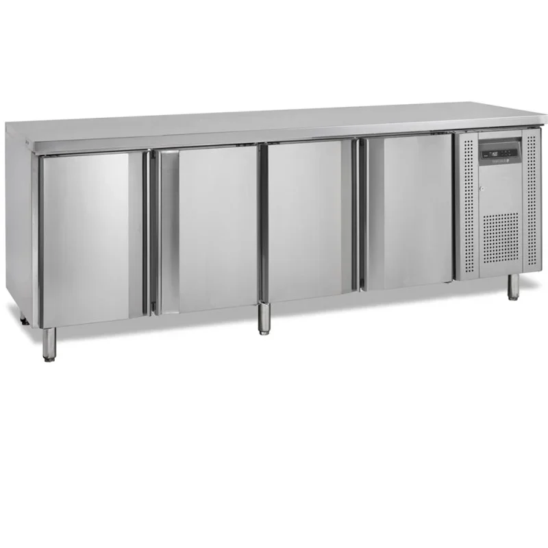 Table Réfrigérée Négative en Inox - 4 Portes - 460 L Top Vente
