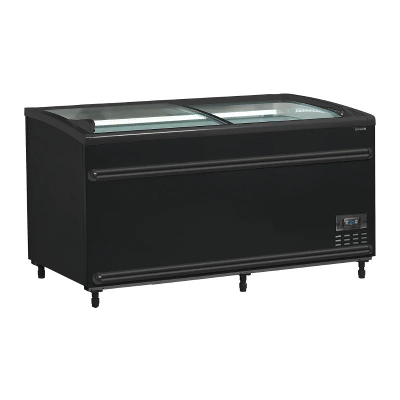 Réfrigérateur Congélateur Couvercle Vitré Incurvé - Noir - 422 L Commander Vite