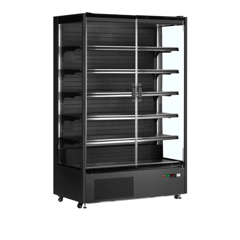 Vitrine Réfrigérée de Supermarché Noir - 2 Portes Vitrées - 764 L Achetez Aujourd’hui