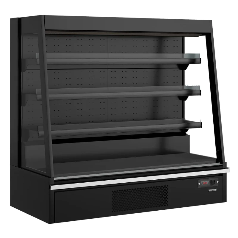 Vitrine Réfrigérée Basse Supermarché Ouverte - Noir - 360 L Commande En Gros