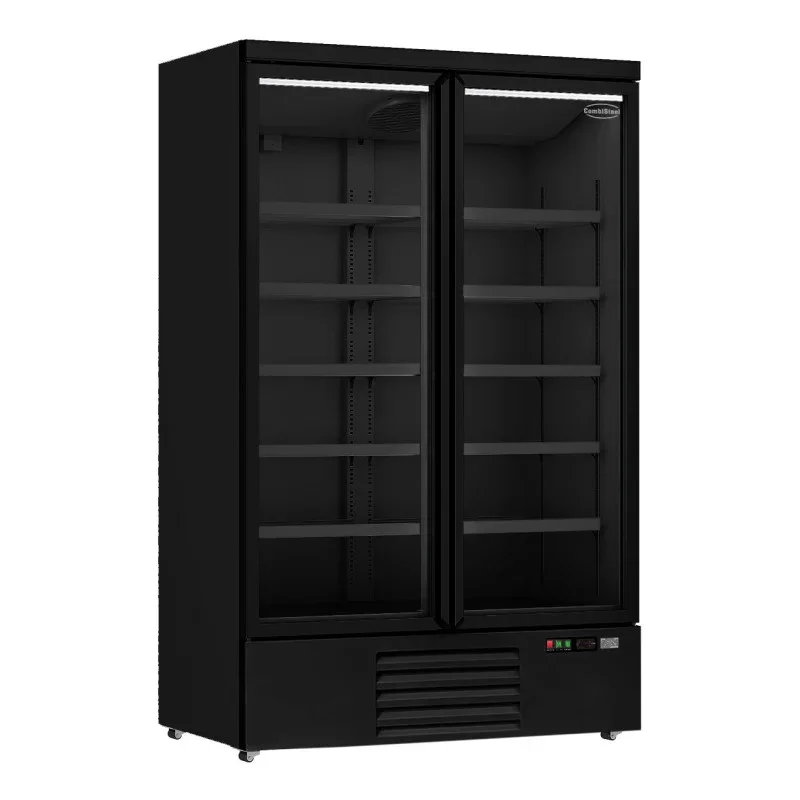 Vitrine Réfrigérée Positive 2 Portes Noir – 1000 L Offre Exclusive