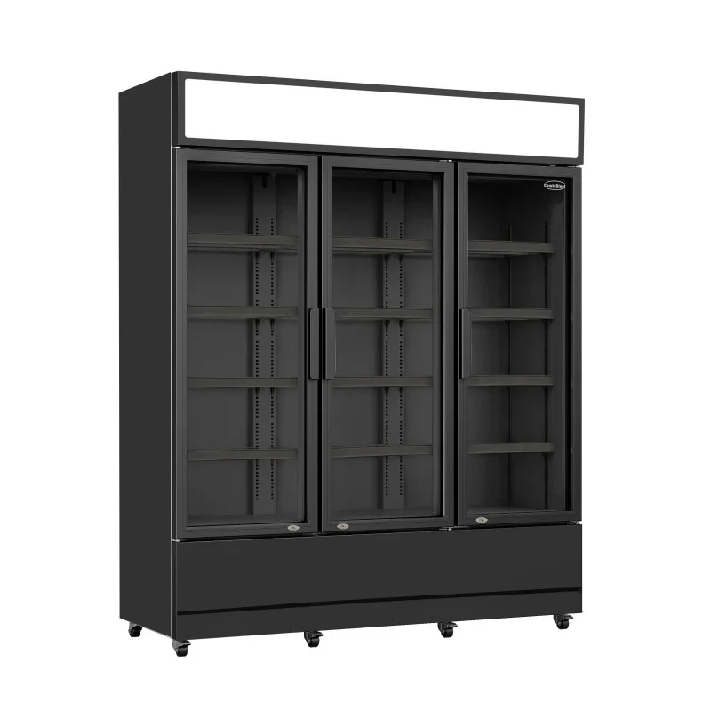 Vitrine Réfrigérée à Boissons 3 Portes Vitrées Noir 1065 L Seulement Aujourd’hui