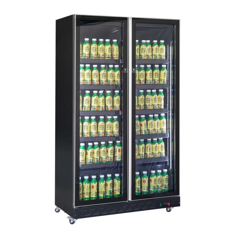 Vitrine Réfrigérée à Boissons 2 Portes Vitrées Noir 758 L Quantité Limitée