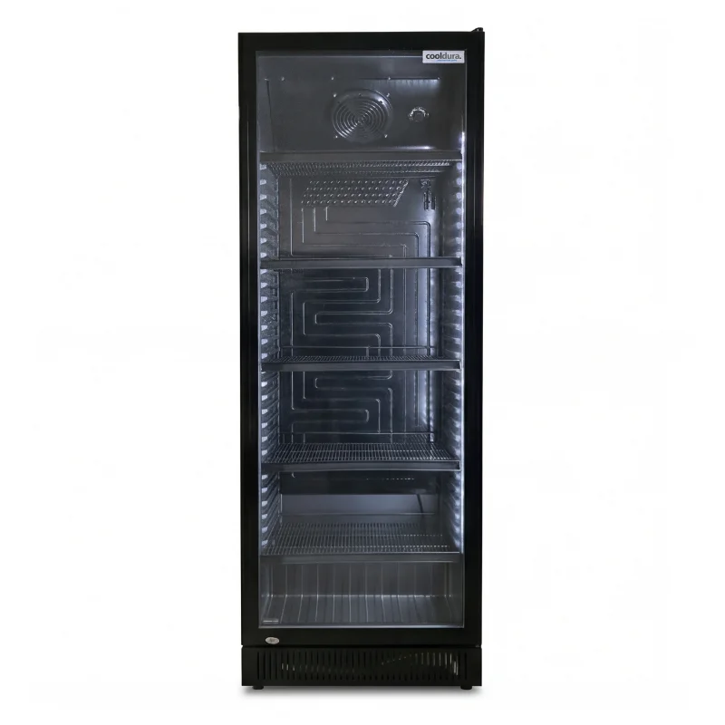 Vitrine à Boissons Réfrigérée Noire à Porte Vitrée - 352 L Quantité Limitée
