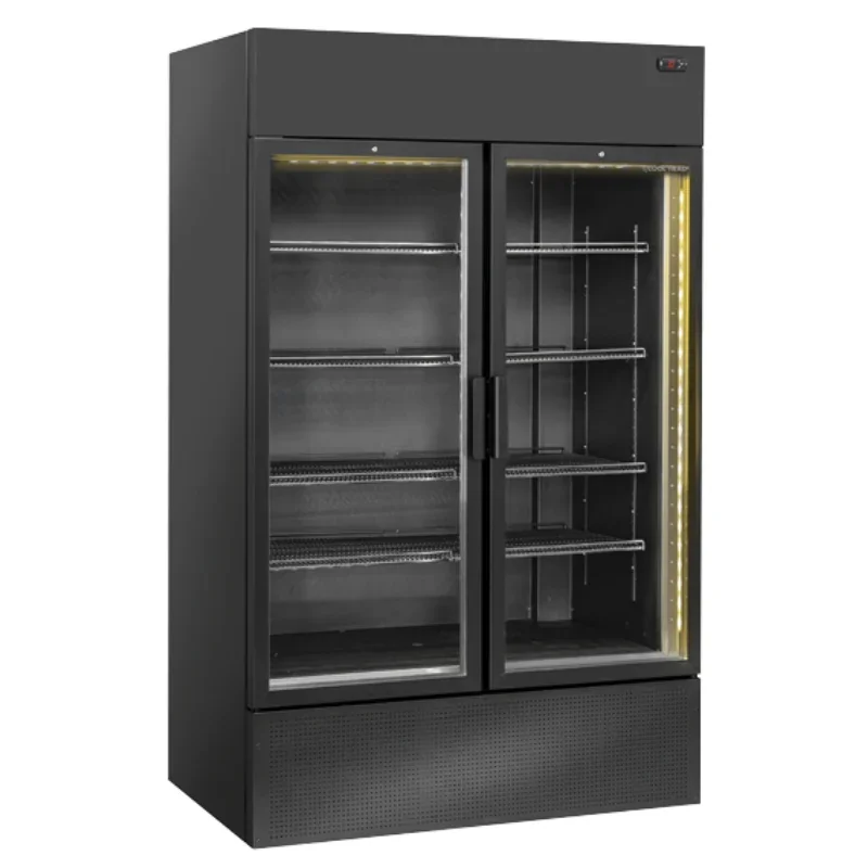 Vitrine Réfrigérée Positive 2 Portes Noir – 1200 L Livraison Gratuite