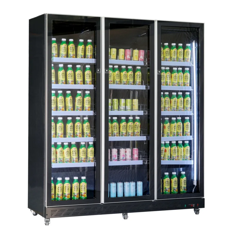 Vitrine Réfrigérée à Boissons 3 Portes Vitrées Noir 1173 L Must-Have
