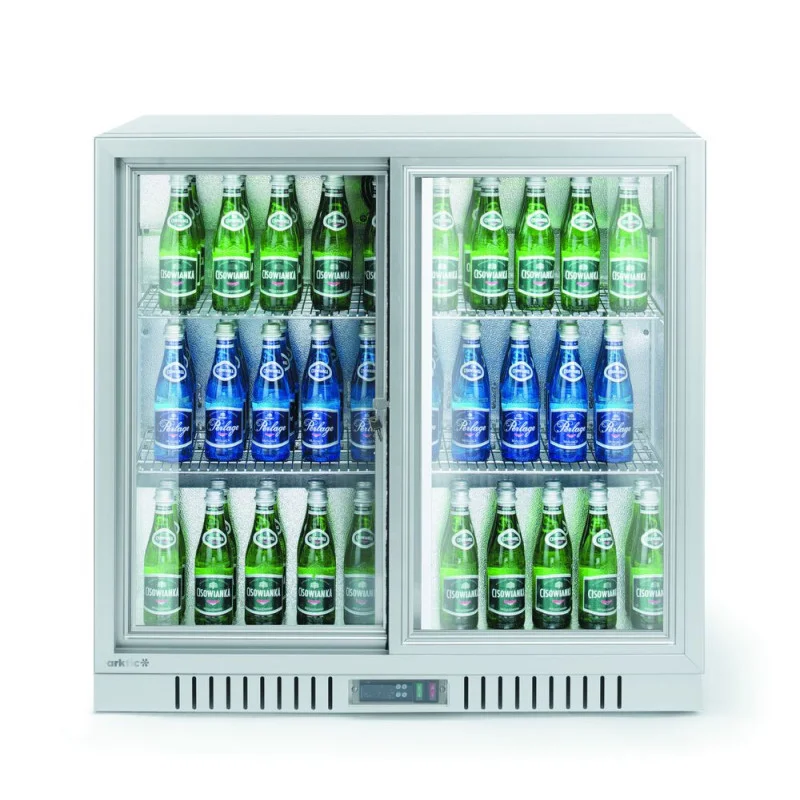 Acheter Direct Arrière-Bar Blanc - Doubles Portes Coulissantes - 150 L