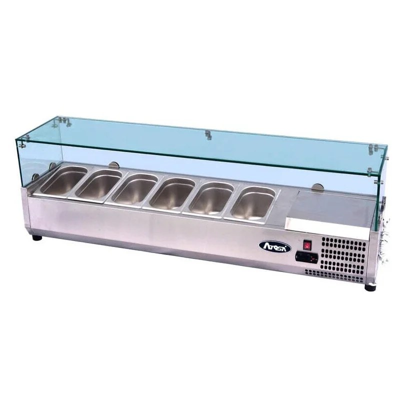 Saladette Vitrée à Poser pour 8 Bacs GN 1/3 - L 1800 mm Bon Marché