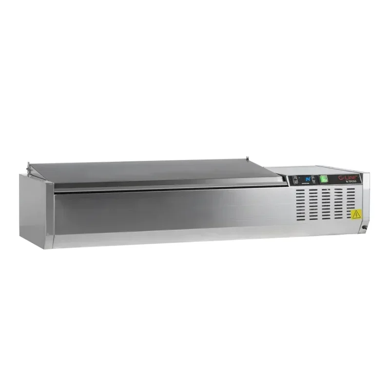 Saladette à Poser Couvercle Inox - Statique - 5 GN 1/4 Usine Directe