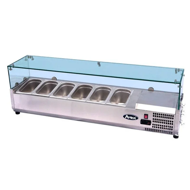 Seulement Aujourd’hui Saladette Vitrée à Poser pour 6 Bacs GN 1/3 - L 1500 mm