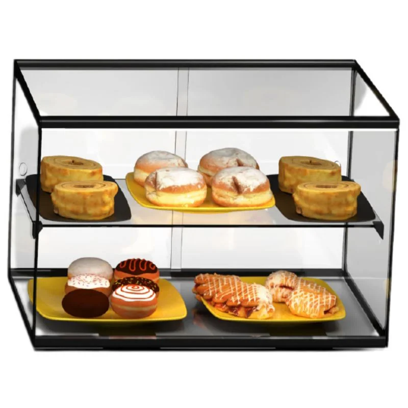 Vitrine Neutre - NEUTRE Présentoirs en Verre Droits 2 Étage - avec LED - L 555 mm Prix Choc