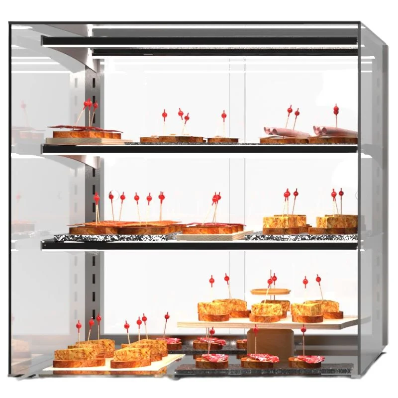 Vitrine Neutre - VISION Présentoirs avec Double LED et Étagères - L 600 mm Commander Maintenant