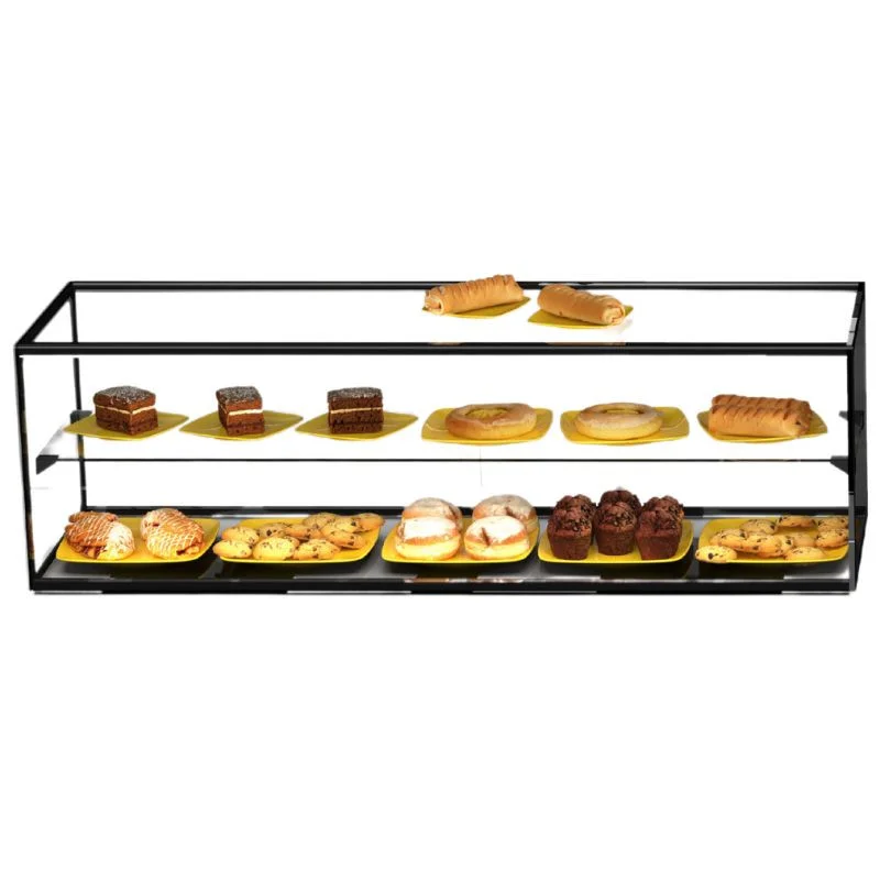 Expédié Aujourd’hui Vitrine Neutre - NEUTRE Présentoirs en Verre Droits 2 Étage - avec LED - L 1200 mm