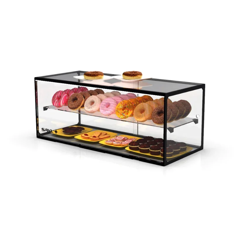 Bon Marché Vitrine Neutre - NEUTRE Présentoirs en Verre Droits 2 Étage - sans LED - H 375 mm