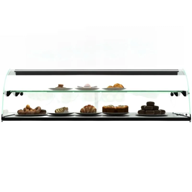 Vitrine Neutre - NEUTRE Présentoirs en Verre Incourvé avec Étagères et sans LED - L 1190 mm Offre Spéciale