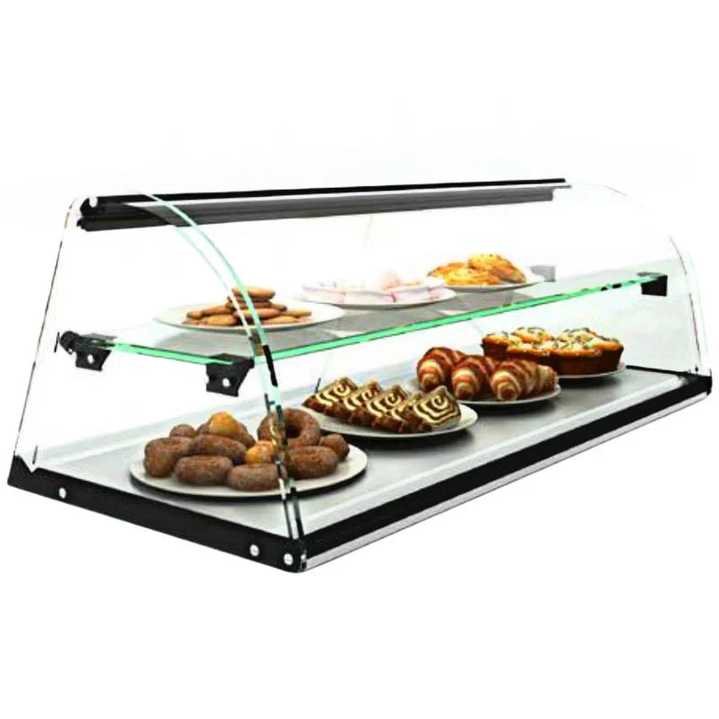 Vitrine Neutre - NEUTRE Présentoirs en Verre Incourvé avec Étagères et sans LED - L 840 mm Paiement Sécurisé