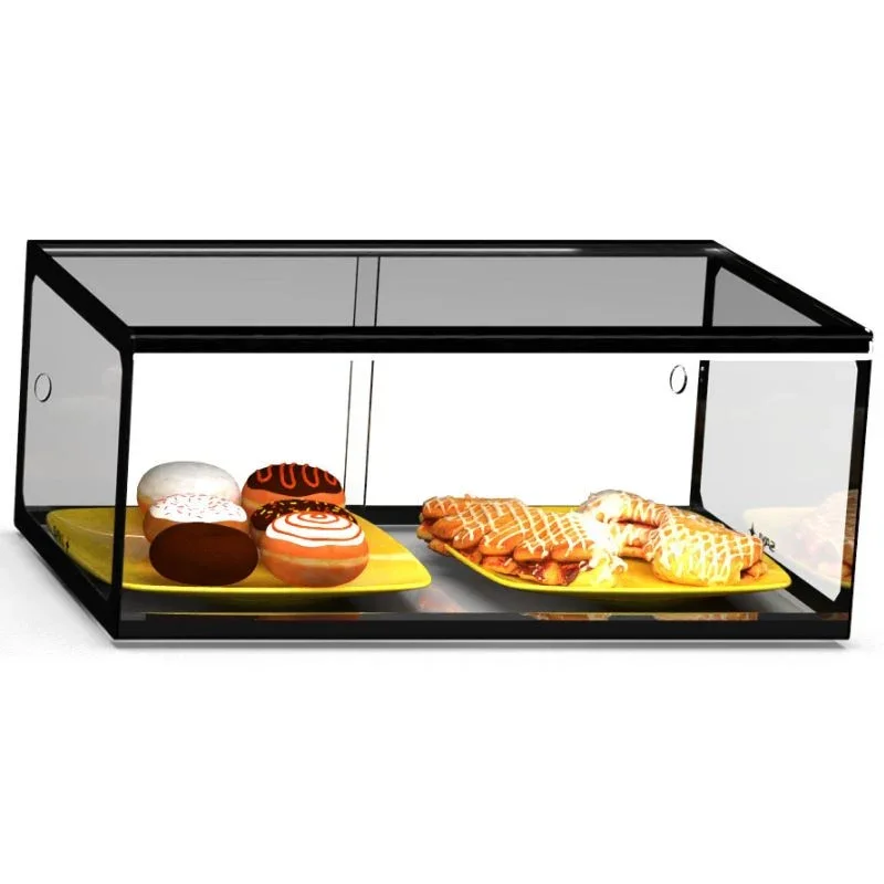 Vitrine Neutre - NEUTRE Présentoirs en Verre Droits 1 Étage avec LED - L 555 mm Promotion Saisonnière