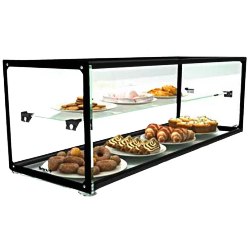 Vitrine Neutre - NEUTRE Présentoirs en Verre Droits 2 Étage - avec LED - H 315 mm Meilleur Choix