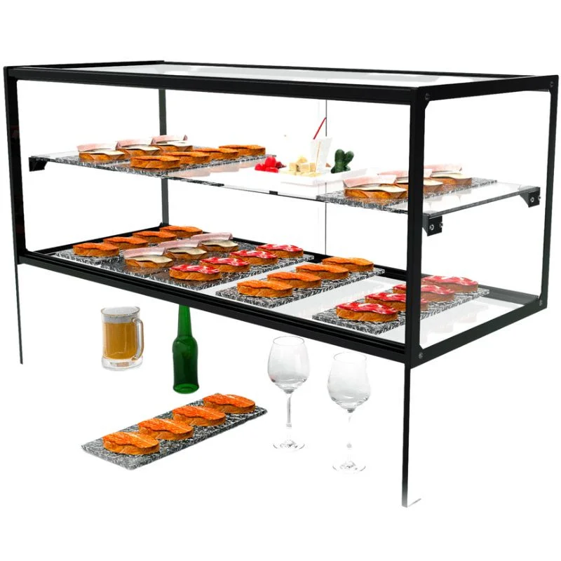 Petit Prix Vitrine Neutre - NEUTRE Présentoirs Zeppelin - avec étagères et glissières pour assiettes - sans LED - L 920 mm