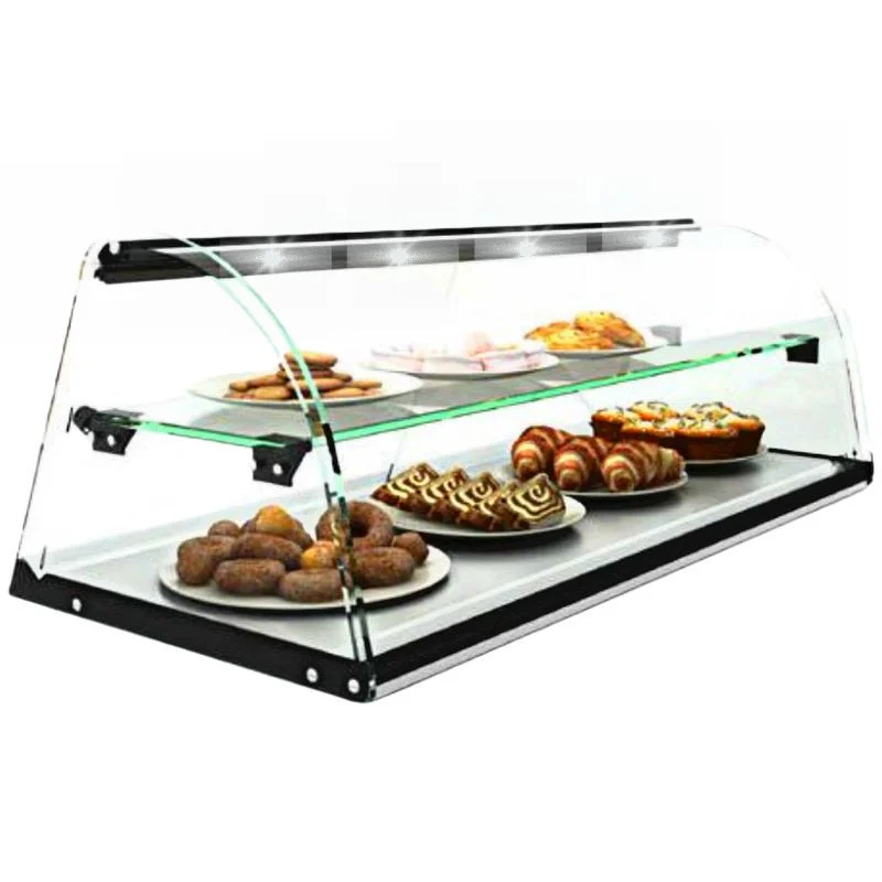 Vitrine Neutre - NEUTRE Présentoirs en Verre Incourvé avec Étagères et LED - L 840 mm Bon Plan