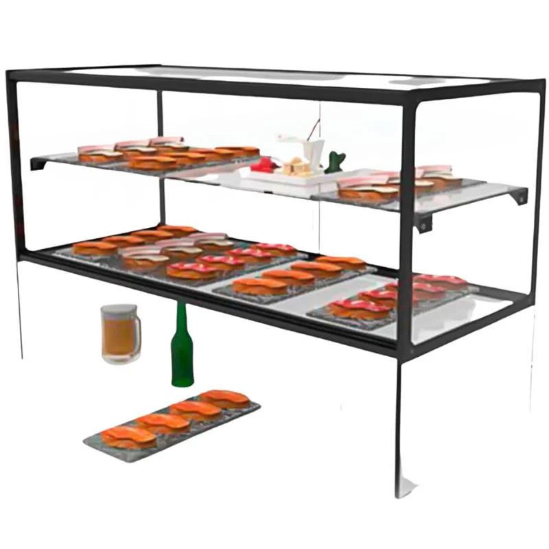 Populaire Vitrine Neutre - NEUTRE Présentoirs Zeppelin - avec étagères et glissières pour assiettes - avec LED - L 555 mm