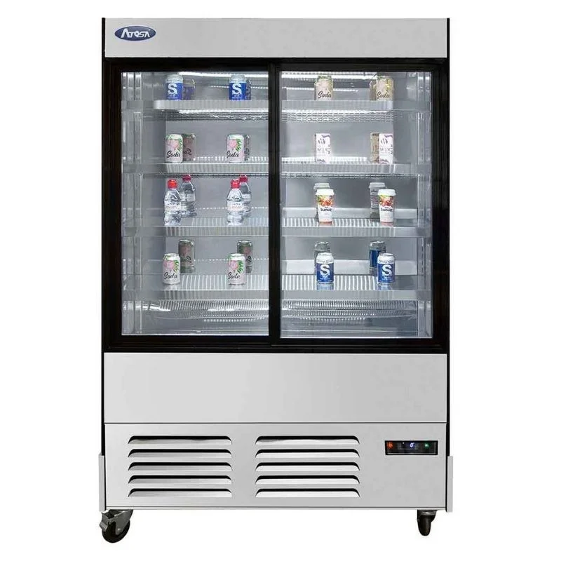 Bon Marché Vitrine Réfrigérée Murale à Portes Coulissantes - 480 L