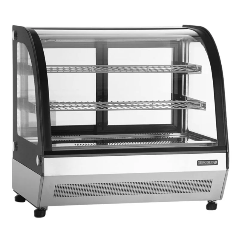 Usine Directe Vitrine Réfrigérée Comptoir 2 Portes Vitrées Noire - 60 L