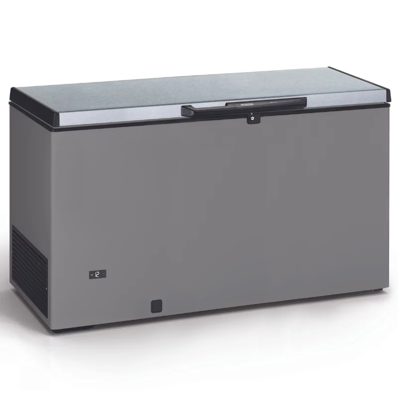 Nouvel Arrivage Congélateur Coffre Aspect Inox et Couvercle Inox - 430 L