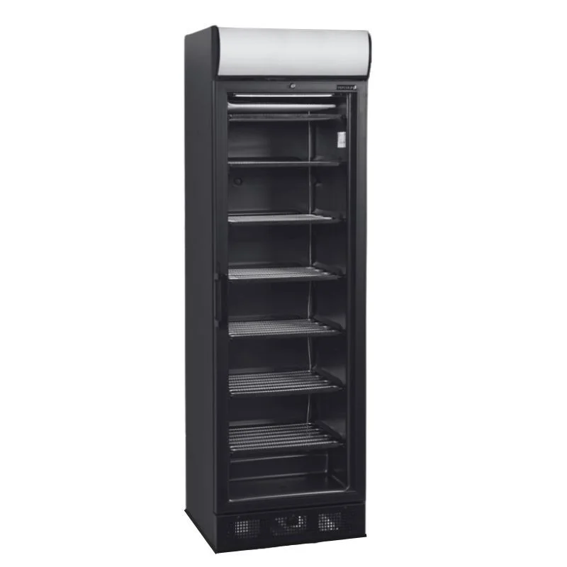Super Prix Vitrine Congélateur avec Canopée Porte Vitrée - Noir - 270 L