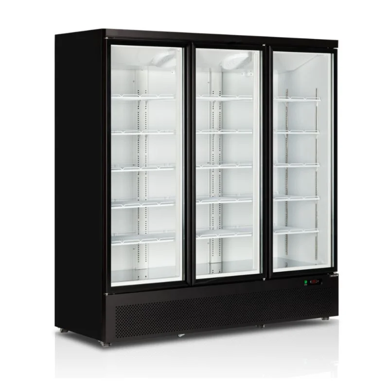 Petit Prix Vitrine Congélateur Verticaux Noir - 3 Portes Vitrées- 1090 L