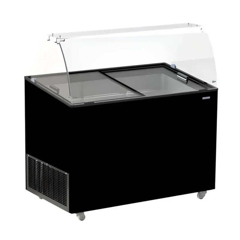 Usine Directe Vitrine à Crème Glacée Noire - 8 x 5 L