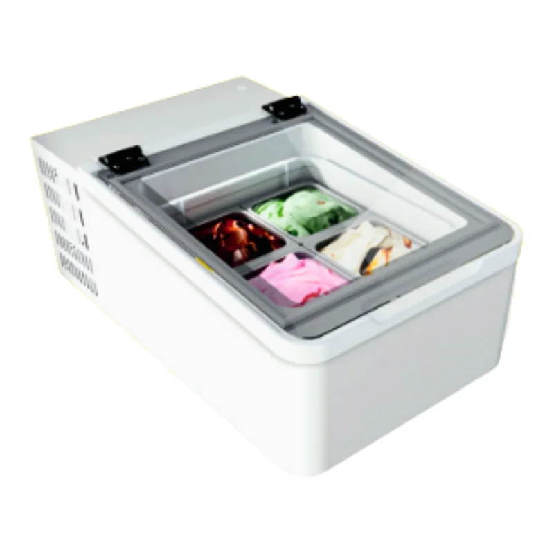 Vente Flash Vitrine à Glace Mini Cream 2V - Blanc - 2 x 5 L