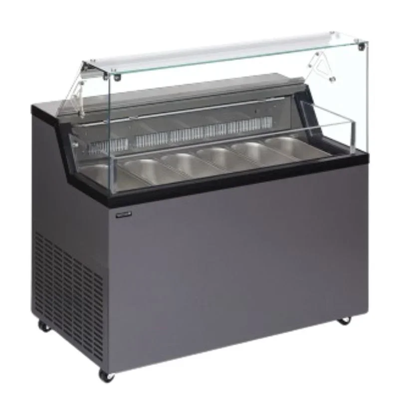 Vitrine à Glace avec Couvercle de Service - 6 x 5 L Satisfait Ou Remboursé