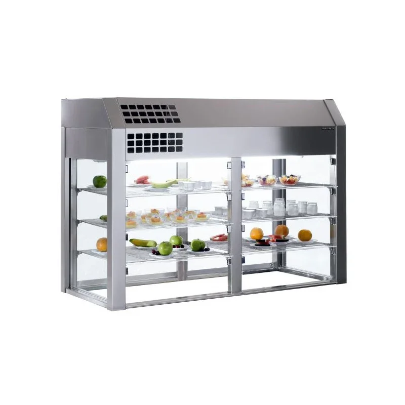 Acheter Direct Vitrine Réfrigérée sans Base avec Rideau Thermique 4 GN 1/1 - L 1550 x P 660 mm