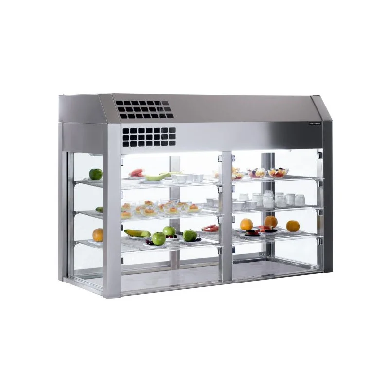 Vitrine Réfrigérée avec Base Isolée et Rideau Thermique 4 GN 1/1 - L 1550 x P 660 mm Solde