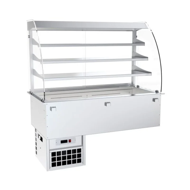 Vitrine Réfrigérée Centrale Cuve Réfrigérée Ventilée 4 GN 1/1 - L 1460 x P 730 mm Nouvel Arrivage