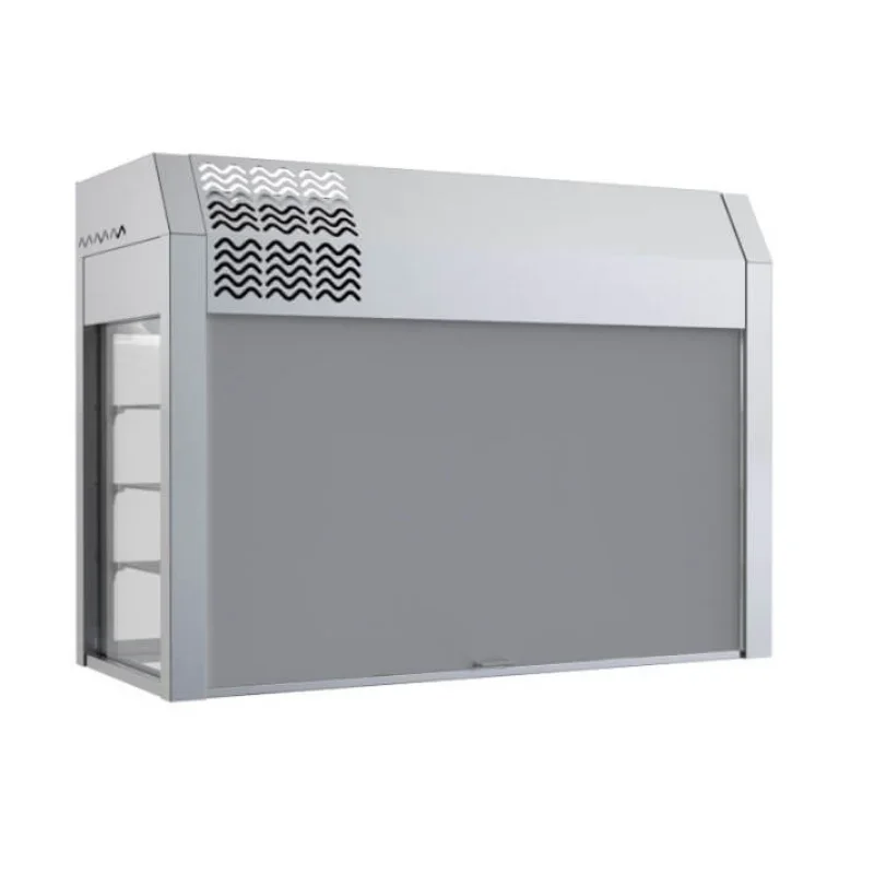 Expédition Rapide Vitrine Réfrigérée avec Rideau et Cuve Froide Statique 4 GN 1/1 - L 1554 x P 660 mm