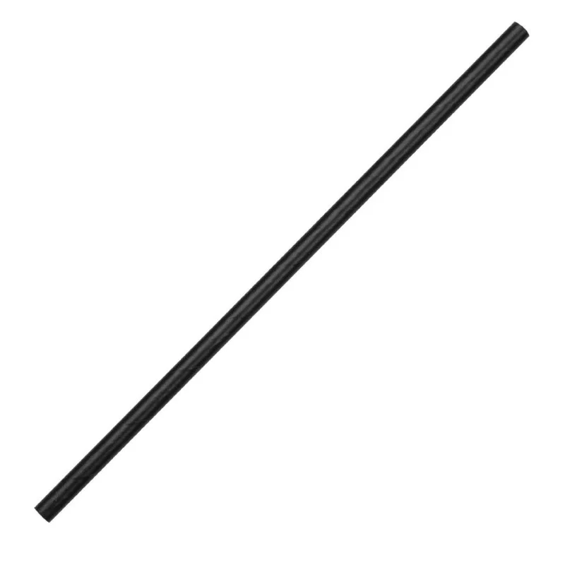 Pailles Compostables Noires en Papier - L 210 mm - Lot de 250 Haute Qualité