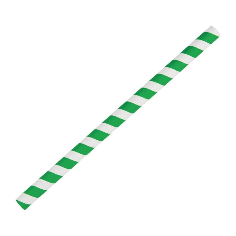 Usine Directe Pailles À Smoothie en Papier - Vertes - L 210mm - Lot de 250