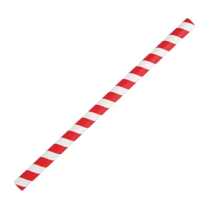 Pailles À Smoothie en Papier - Rouge - L210mm - Lot de 250 Vente Directe