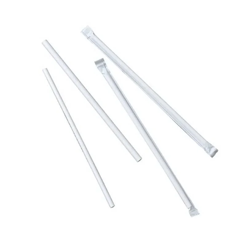 Paille en Carton Blanc Emballée - Ø 6 x 197 mm - Lot de 500 Top Vente