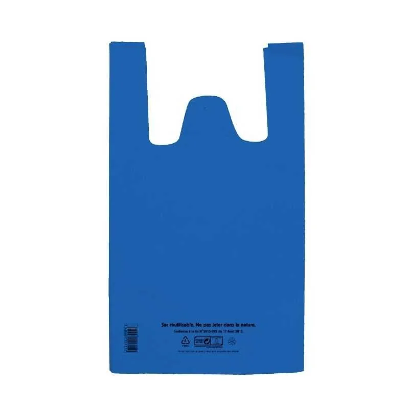 Produit De Marque Sac à Bretelles Réutilisable Bleu - 12 L - Lot de 100