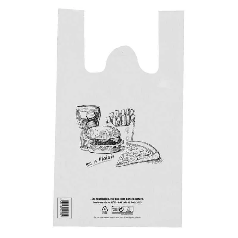 Sac Bretelles Réutilisable Snaking Blanc - 10 L - Lot de 500 Offre Du Jour