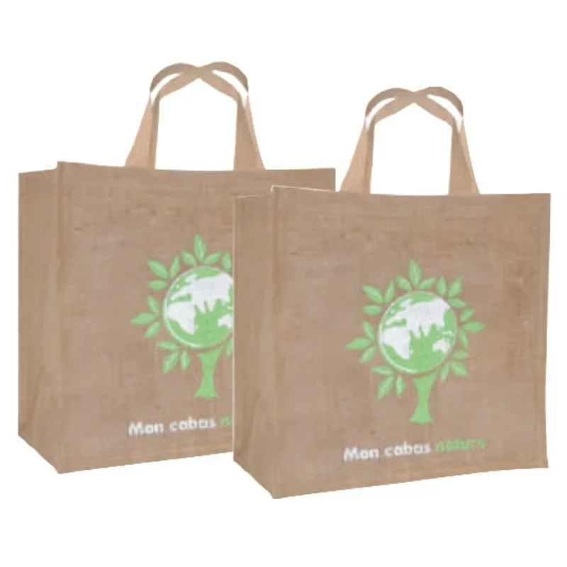 Sac Cabas en Jute "Mon Cabas Nature" - Lot de 25 Populaire